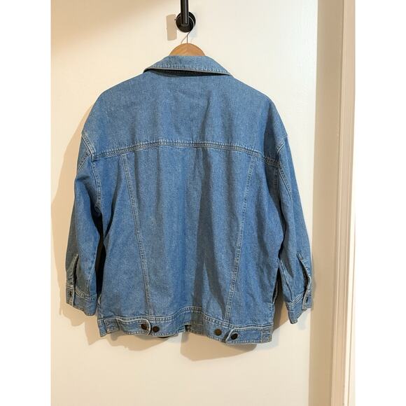 Ideas Jacket Medium Denim Jean Embellished Studded Rhinestone Light Wash - Picture 5 of 10